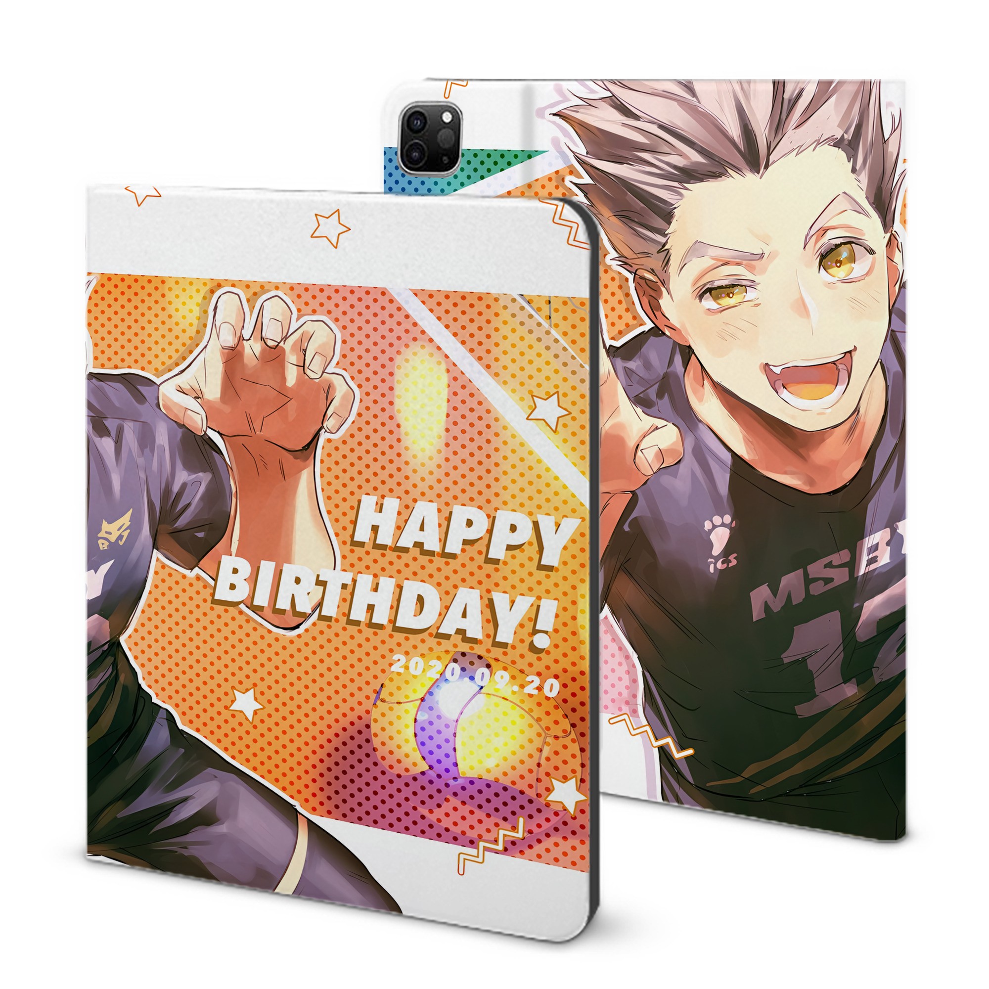 （画像用） ハイキュー!! Haikyu!! IPad ケース ブック型 PUレザー TPU 耐衝撃 軽量 薄型 ペン収納なし 全面保護 IPad 各モデル対応